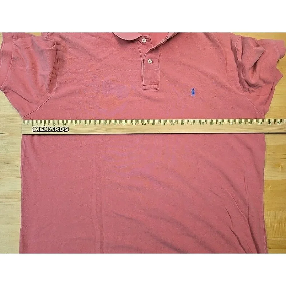 Vintage Polo Ralph Lauren Mens Shirt Size XL Watermelon Pink Muscle Cuff 90s Y2K